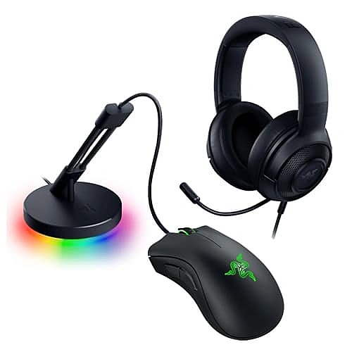 Razer Game On Bundle – Mouse, Mouse Cable Holder & Headset | Ultimate Gaming Set