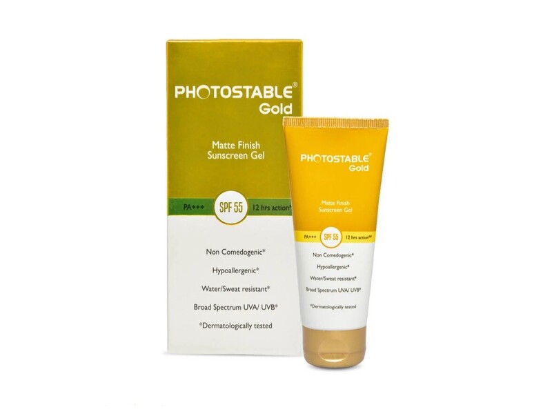 Photostable Gold Matte Finish Sunscreen Gel SPF 50