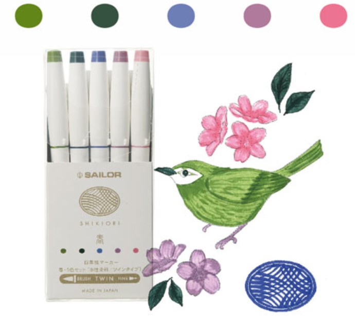 Sailor Shikiori Twin Brush Pens Spring