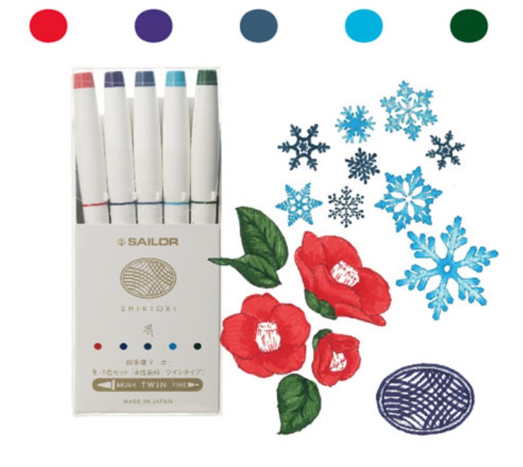 Sailor Shikiori Twin Brush Pens Winter