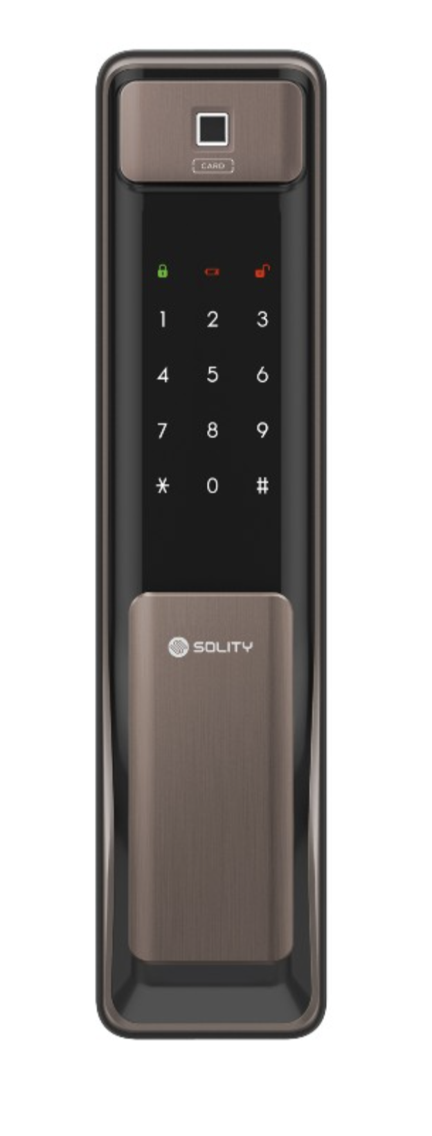 Solity Push & Pull Digital Door Lock With Fingerprint Password RFID Card Emergency Key