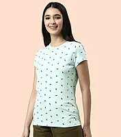 Enamor Short Sleeve Crew Neck Regular Length Pull On Basic Crew T-Shirt For Women - Slim Fit, Soft and Breathable Stretch Cotton - E247