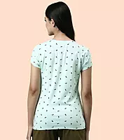 Enamor Short Sleeve Crew Neck Regular Length Pull On Basic Crew T-Shirt For Women - Slim Fit, Soft and Breathable Stretch Cotton - E247