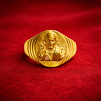 Impon Sai Baba Ring – Gold Finish Devotional Jewelry