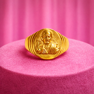 Impon Sai Baba Ring – Gold Finish Devotional Jewelry