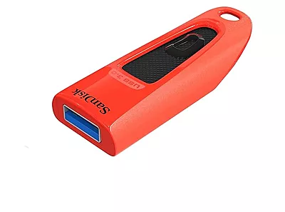 SanDisk Ultra USB 3.0 Flash Drive, CZ48 64GB, USB3.0, Red, Up to 130MB/s, Stylish Sleek Design, 5Y