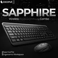 Coconut Sapphire Wireless Combo (Bluetooth & 2.4GHz, Seamless Connectivity, Sleek Design, Reliable Keyboard & Mouse for All Devices, 1 Year Warranty)