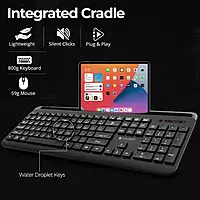 Coconut Sapphire Wireless Combo (Bluetooth & 2.4GHz, Seamless Connectivity, Sleek Design, Reliable Keyboard & Mouse for All Devices, 1 Year Warranty)