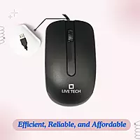 Live Tech LT SARA Wired Optical Mouse – USB | Ergonomic Design | Smooth Tracking | Responsive Buttons | Gaming & Office Use