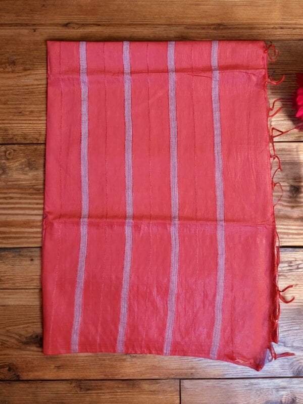 Red Woven Kota Silk Saree with Running Blouse