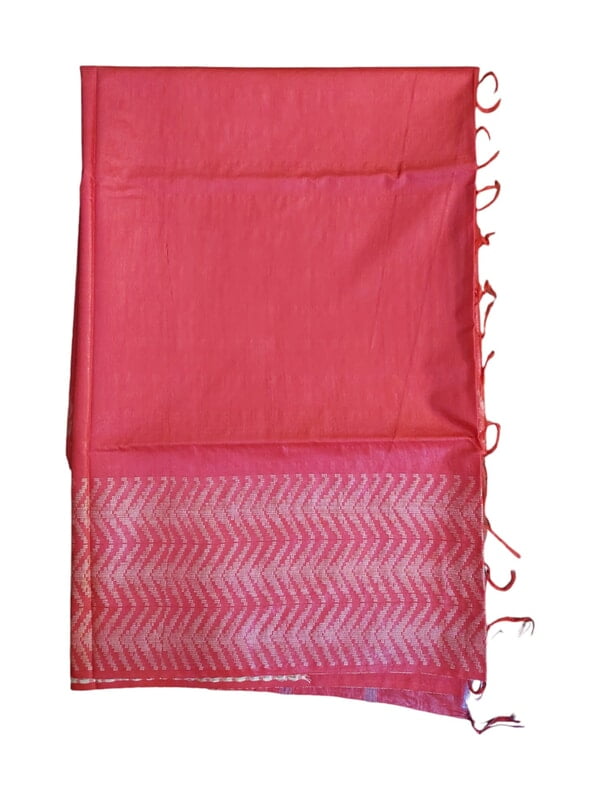 Red Woven Kota Silk Saree with Running Blouse