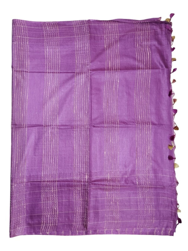 Dark Purple Woven Kota Silk Saree with Running Blouse