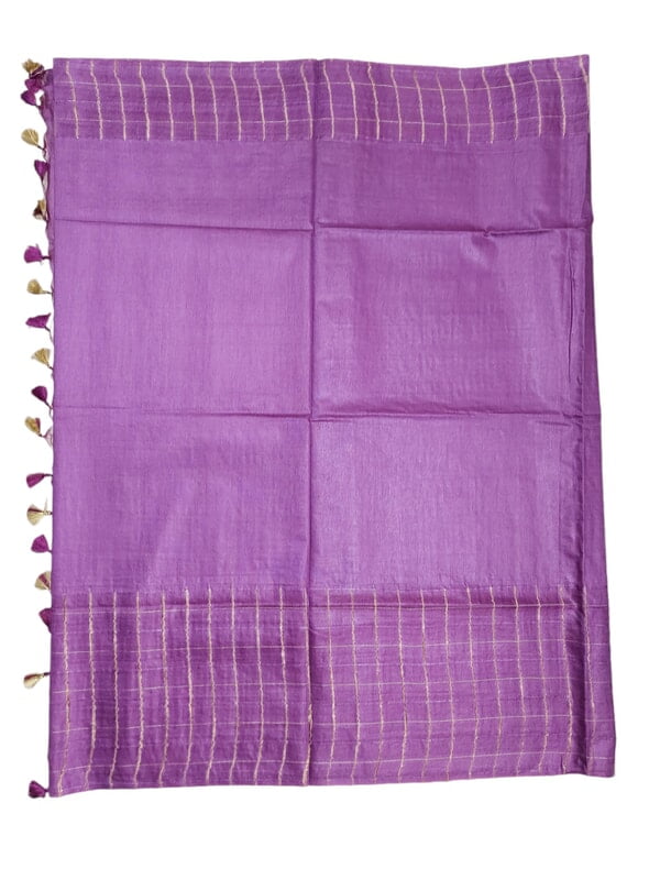 Dark Purple Woven Kota Silk Saree with Running Blouse
