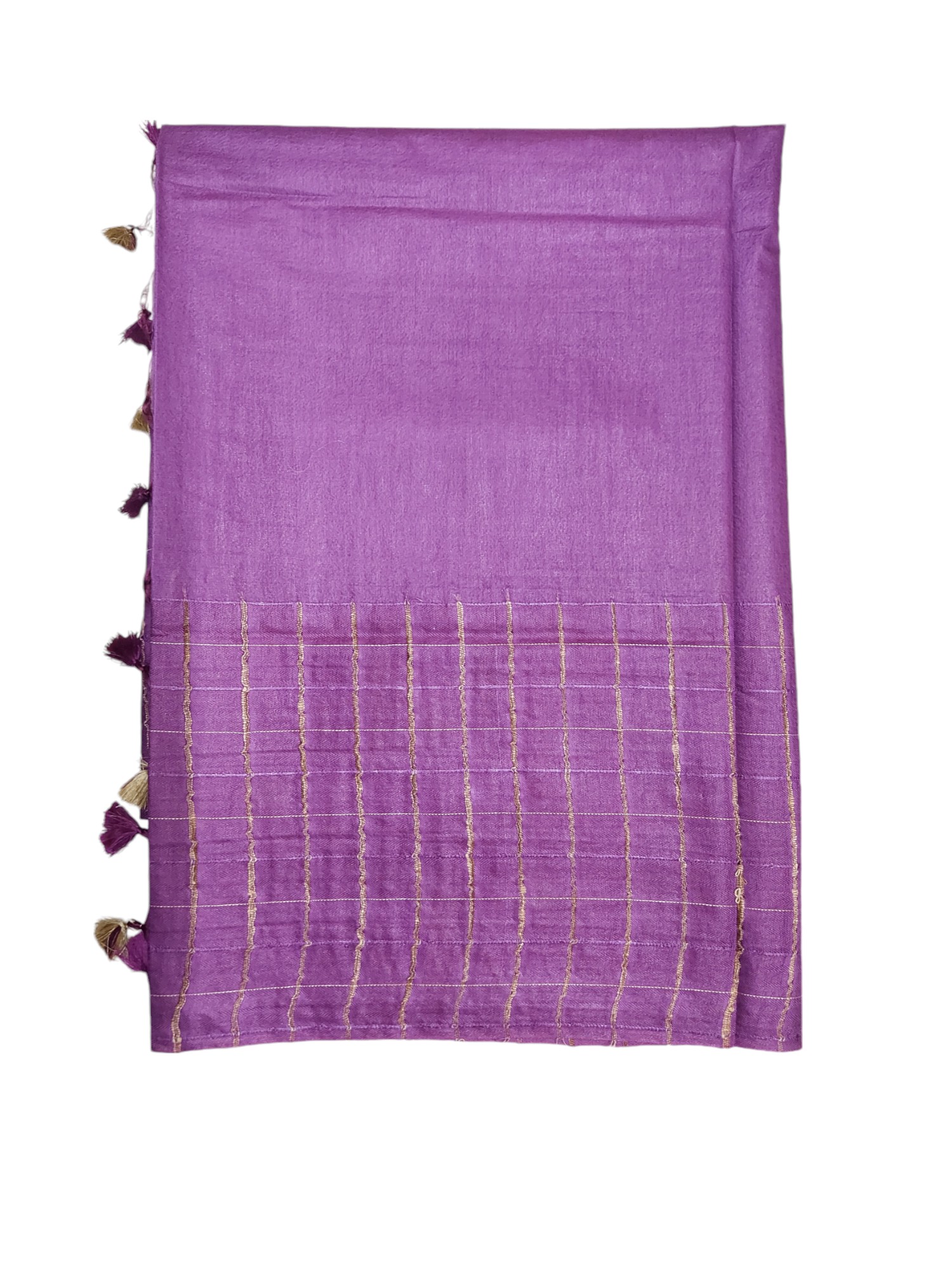 Dark Purple Woven Kota Silk Saree with Running Blouse