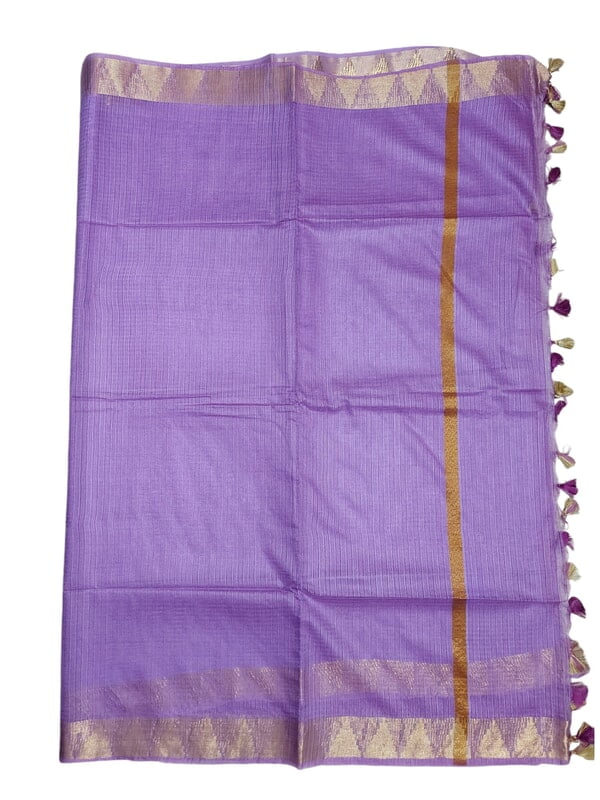 Lavender Plain Kota Silk Saree with Running Blouse