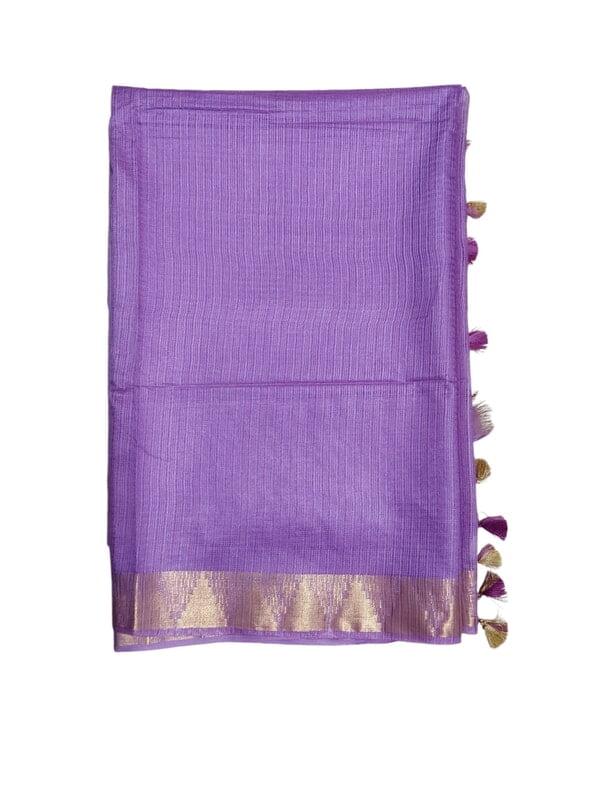 Lavender Plain Kota Silk Saree with Running Blouse