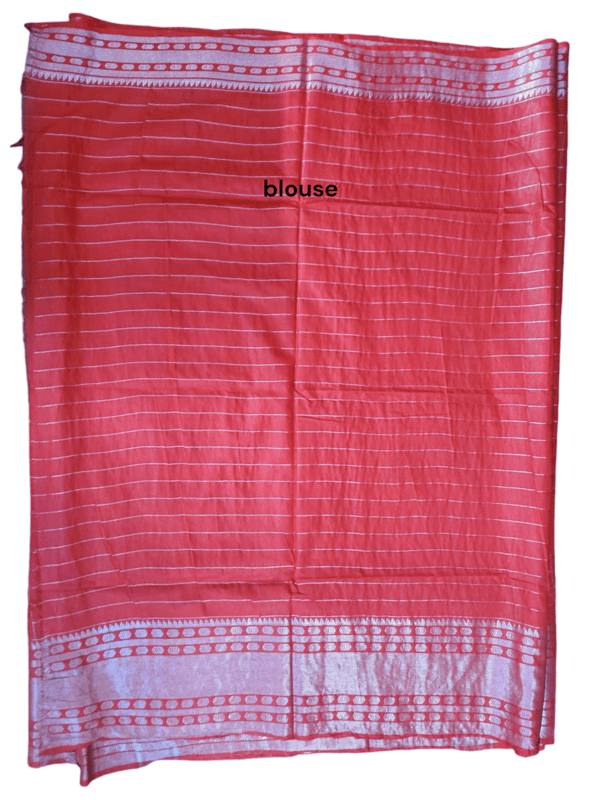 Maroon with Silver Woven Kota Silk Saree with Running Blouse