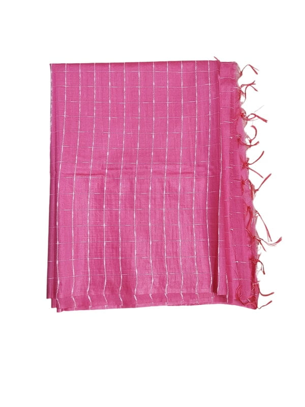 Pink Woven Kota Silk Saree with Running Blouse