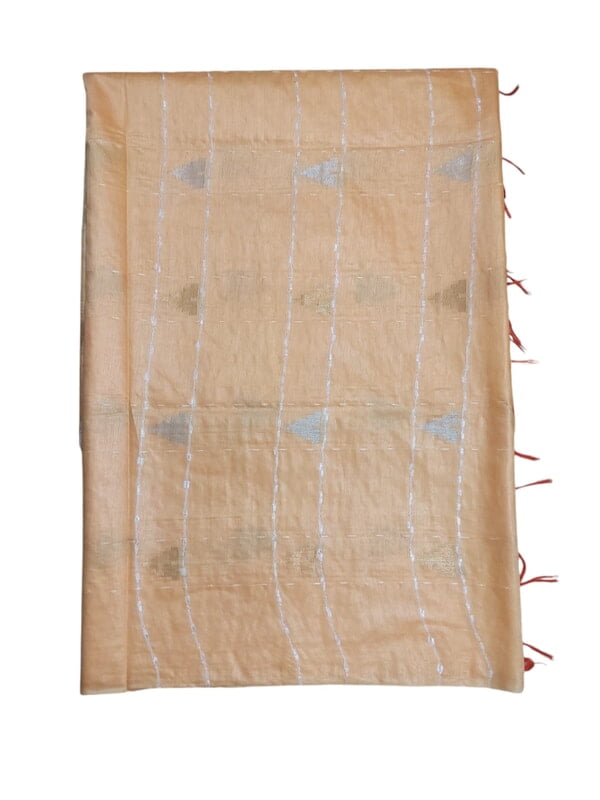 Red & Cream Woven Kota Silk Saree with Running Blouse