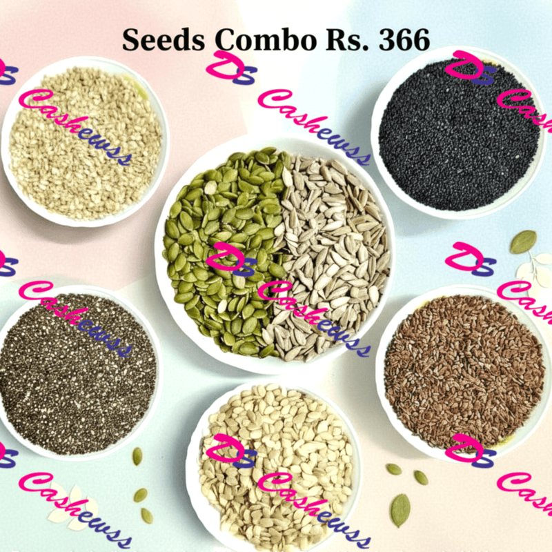 Seeds Combo (Each 100g - Pumpkin, sunflower, Chia, Sabja, Watermelon, Cucumber, Flax)