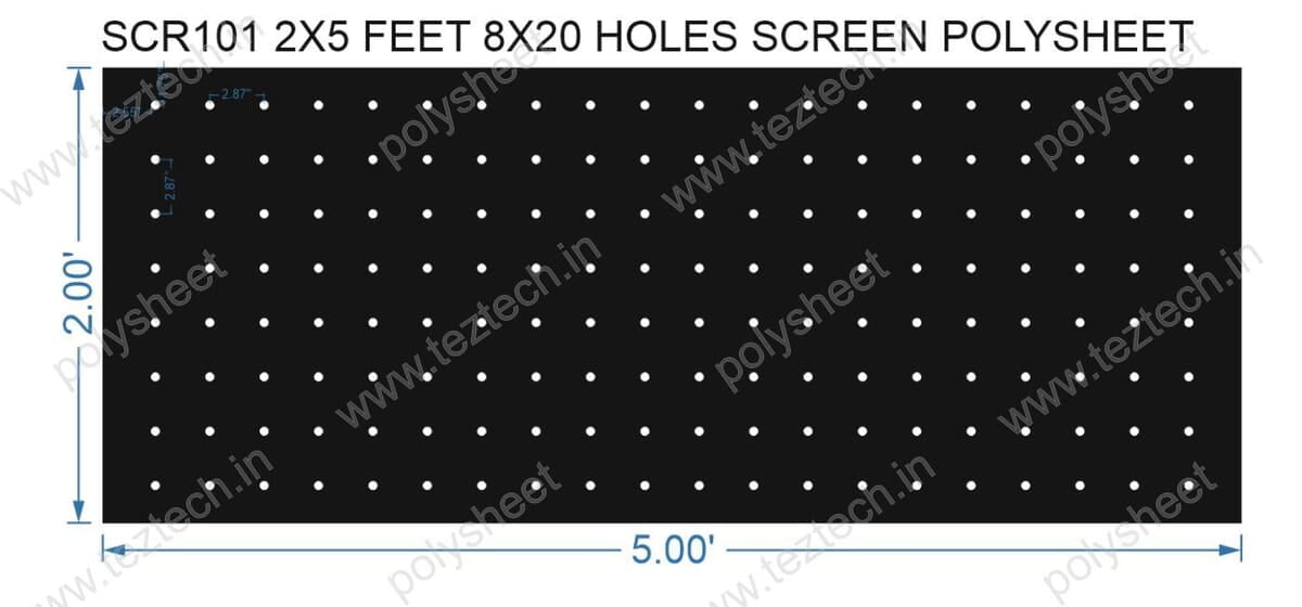 SCR101 2X5 FEET 8X20 HOLES SCREEN POLYSHEET