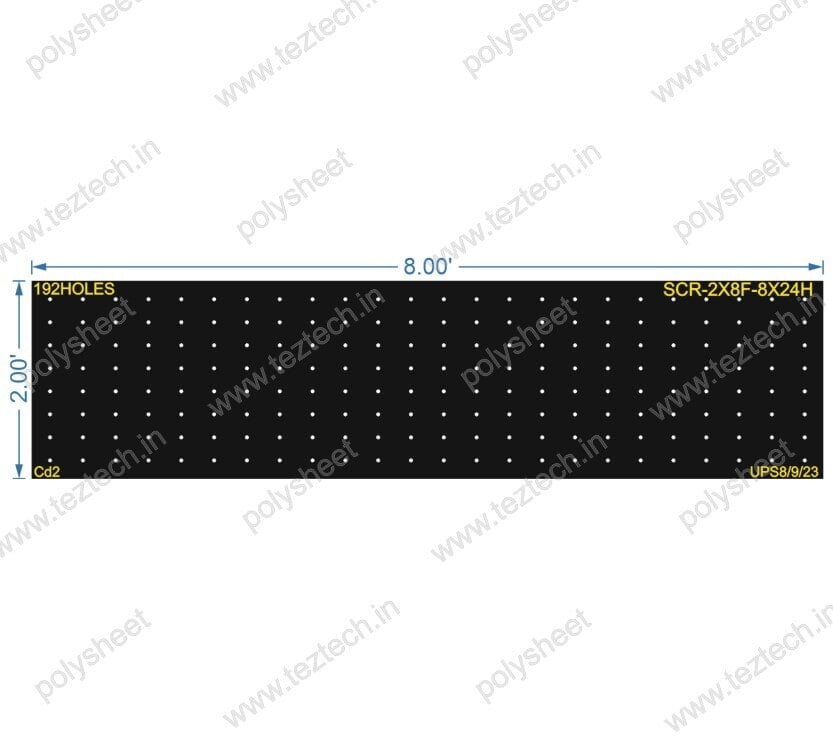 SCR109 2X8 FEET 8X24 HOLES SCREEN TOTAL HOLES=192