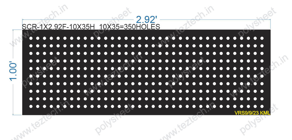 SCR117 1X2.92 FEET 10X35 HOLES SCREEN TOTAL HOLES=350