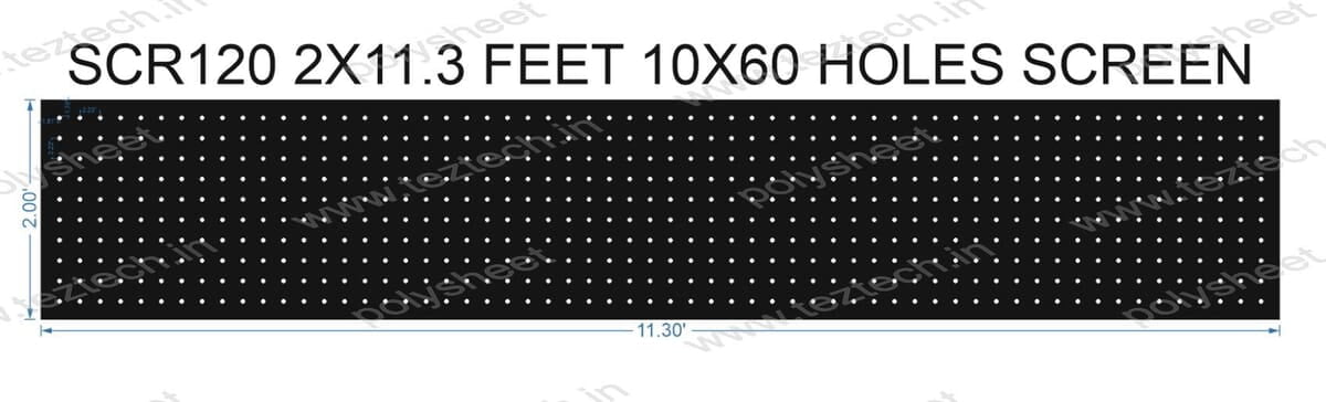 SCR120 2X11.3 FEET 10X60 HOLES SCREEN