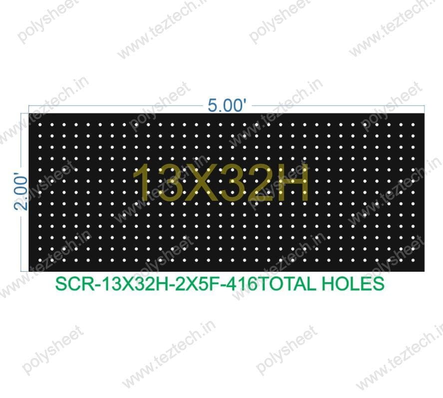 SCR129 2X5 FEET 13X32 HOLES SCREEN TOTAL HOLES=416