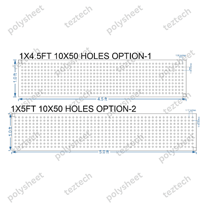 SCR23 1X5 FEET 10X50 HOLES SCREEN TOTAL HOLES=500