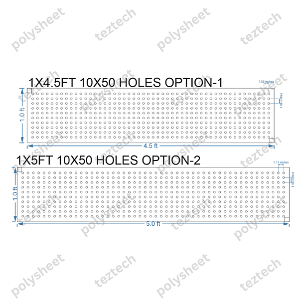 SCR23 1X5 FEET 10X50 HOLES SCREEN TOTAL HOLES=500