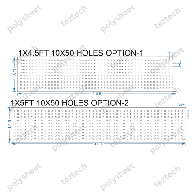 SCR23 1X5 FEET 10X50 HOLES SCREEN TOTAL HOLES=500