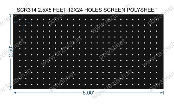 SCR314 2.5X5 FEET 12X24 HOLES SCREEN TOTAL HOLES=288