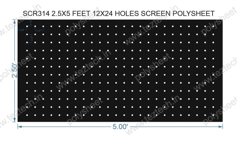 SCR314 2.5X5 FEET 12X24 HOLES SCREEN TOTAL HOLES=288