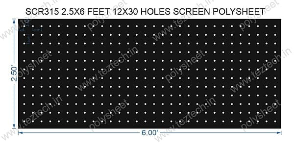 SCR315 2.5X6 FEET 12X30 HOLES SCREEN TOTAL HOLES=360