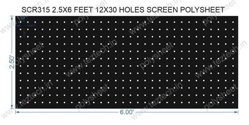 SCR315 2.5X6 FEET 12X30 HOLES SCREEN TOTAL HOLES=360