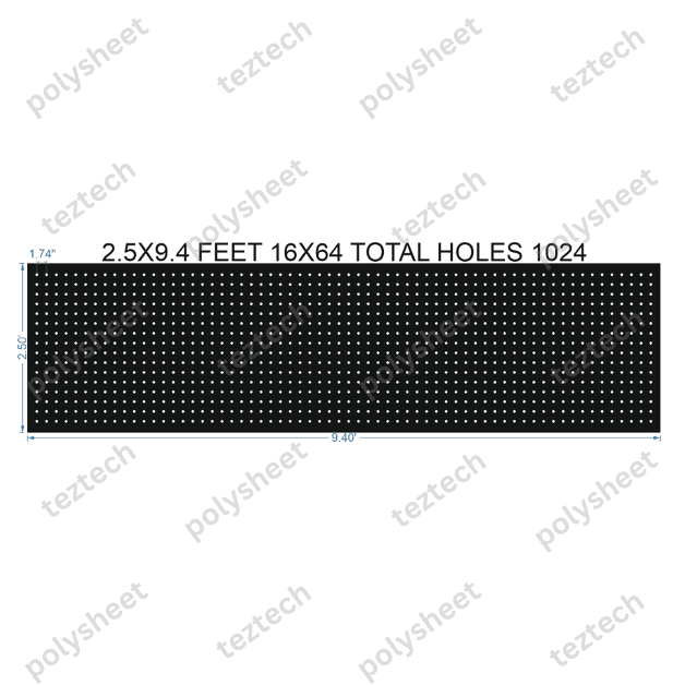 SCR334 2.5X9.4 FEET 16X64 HOLES SCREEN TOTAL HOLES=1024