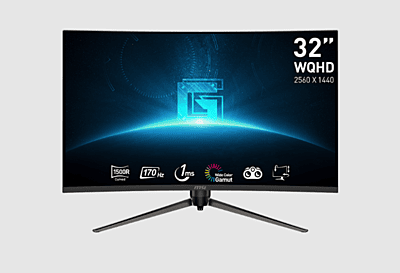 MSI 31.5" 2K Curved Gaming Monitor ,170Hz, 1ms, Adaptive Sync ,G32CQ5P
