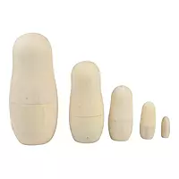 Handcrafted Unpainted Wooden Russian Nesting Dolls