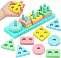 Wooden Shapes Puzzle – Montessori Educational Toy