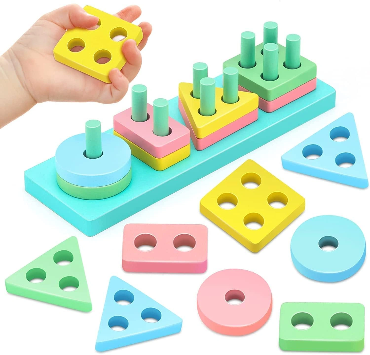 Wooden Shapes Puzzle – Montessori Educational Toy