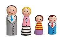 Channapatna Toys Wooden Peg Dolls Family – Non-Toxic Colors
