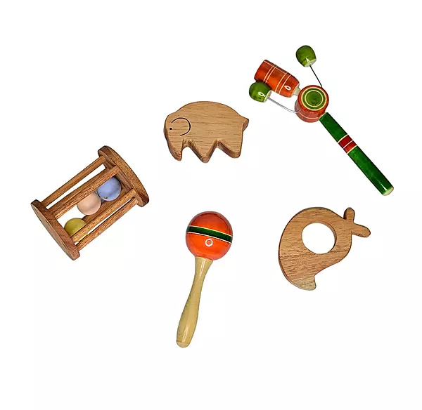 Wooden Baby Rattle – 1 Animal