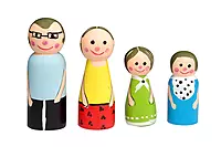 Channapatna Toys Wooden Peg Dolls – Modern Family