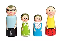 Channapatna Toys Wooden Peg Dolls – Modern Family