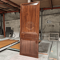 72mm Designer Flush Door with HDHMR & Veneer Finish – PU Polish