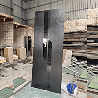 Contemporary 2D HDHMR Door with Black Acrylic | Enamel Painted Finish