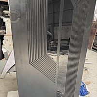 Contemporary 2D HDHMR Door with Black Acrylic | Enamel Painted Finish