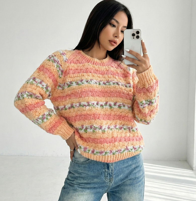 Pastel Stripe Knit Sweater