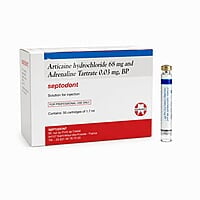 Septodont Septanest 4% Articaine 1:100000 Epinephrine | Box of 50 Cartridges